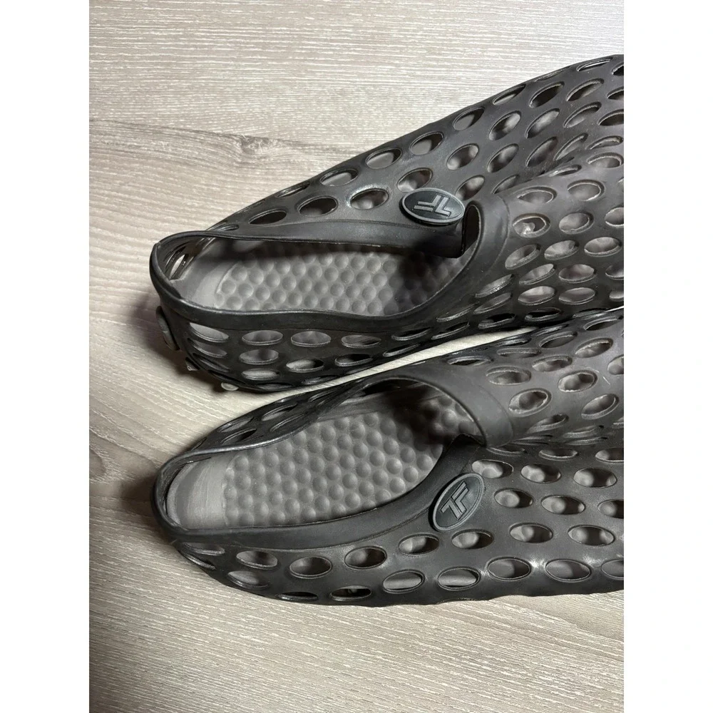 TF Water Shoes Mens 8 Womens 9.5 Gray Perforated Slip On Beach Clogs EU 41